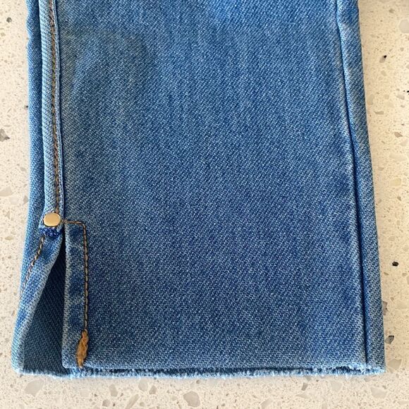 Lysse Cropped Side Slit Denim Ankle Length Leggings Light Wash Women’s Size S - Picture 9 of 14